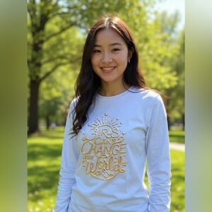 New/W Tags Girls Can Change The World Justice Long Sleeve Top XL 16/18